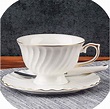Juego de tazas de té de cerámica blanca, juego clásico de taza de té y ...