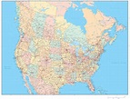 Detailed United States and Canada map in Adobe Illustrator format – Map ...
