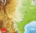 Physical Map of Texas