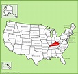 Kentucky location on the U.S. Map
