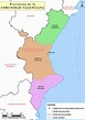 Mapa de provincias de la Comunidad Valenciana