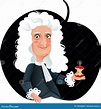 Sir Isaac Newton Vector Caricature Ilustración del Vector - Ilustración ...