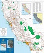 Large detailed map of California with cities and towns