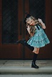 Vintage little girls dress and hair bow tie @sweetskyeknicknacks boots ...