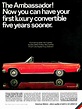1966 AMC Ad "The Ambassador! First luxury convertible five years sooner ...
