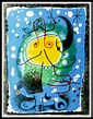 Original lithography Joan Miro - Personnage sur fond bleu - 1957 ...