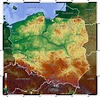 Geografische Karte von Polen: Topografie und physische Merkmale von Polen