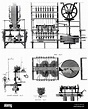 Grabado representando Richard Arkwright fama del agua máquina giratoria ...