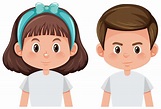 Boy and girl white background 591435 Vector Art at Vecteezy