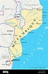 Mosambik politische Karte mit Hauptstadt Maputo mit Landesgrenzen, die ...