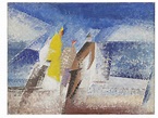 Lyonel Feininger (1871-1956) , Figures on the Seashore (Am Strand ...