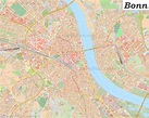 Große detaillierte stadtplan von Bonn