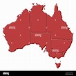 Politische Karte von Australien mit der Einzelstaaten Stockfotografie ...