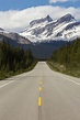 HD wallpaper: straight road between trees, mountain, nature, canada ...