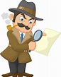 Hombre detective de dibujos animados | Vector Premium