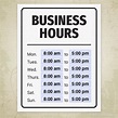 Business Hours Printable Sign (editable) | Moderntype Designs
