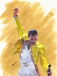 my drawing of freddie mercury of queen .. colored pencil, ink and ...