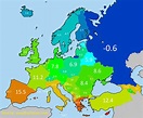 Europe Average Temperature Map
