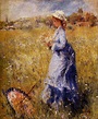 Girl Gathering Flowers 1872 Painting | Pierre Auguste Renoir Oil Paintings