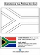 [Para Imprimir] Bandeira da África do Sul para Colorir (preto e branco)!