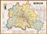 Berlin : a cold war map showing the Berlin Wall as a bricked-up barrier ...