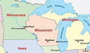 Wisconsin Wi Political Map Us State With The Nickname Badger State ...