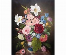 EDITH TODD, SIGNED, OIL ON CANVAS, Still Life Study of Mixed Flowers in ...