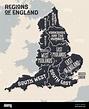 Mapa de las regiones de Inglaterra Imagen Vector de stock - Alamy