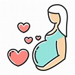icono de color de cuidado del embarazo. período prenatal. maternidad ...