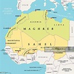 Mappa Politica Del Magreb E Del Sahel - Immagini vettoriali stock e ...