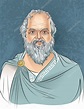 Ilustración vectorial del filósofo griego Sócrates en estilo de dibujos ...