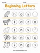 10 Printable Beginning Letters Worksheets for Kindergarten Preschool ...