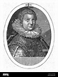 Portrait of Christian II of Saxony, below his motto in Latin. He ...