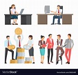 People at work collection of cartoon Royalty Free Vector