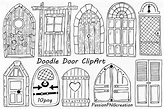 Doodle Doors Clipart Doors Hand Drawn Digital Download | Etsy | How to ...