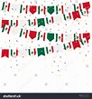 Mexico Celebration Bunting Flags Confetti Ribbons: vector de stock ...