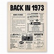 Back In 1973 Free Printable