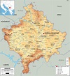 Physical Map of Kosovo - Ezilon Maps