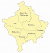 Kosovo Karte mit Regionen & Landkarten mit Provinzen