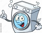 Cartoon washing machine. Vector clip art illustration with simple ...
