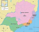 Mapa político da Região Sudeste