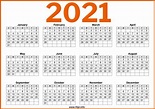 12 Month Free Printable 2021 Calendar With Holidays - 2023 Calendar ...