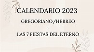 Calendario gregoriano- hebreo 2023 – Iglesia Belén de Judá