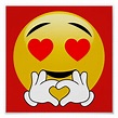 Heart Emoji With Love Hands Red Poster | Zazzle | Emoticon love, Emoji ...