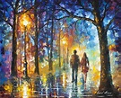 afremov, original, oil, painting, palette knife, impressionist ...