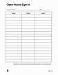 Printable Open House Sign In Sheet Template - Printable Templates