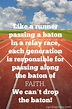 We Can't Drop the Baton! - Cyndi Spivey | Relay races, Track quotes ...