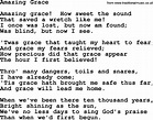 Baptist Hymnal, Christian Song: Amazing Grace- lyrics with PDF for printing