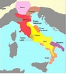Mapa da península itálica no século IV a. C. com as línguas de maior ...