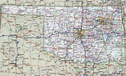 Oklahoma state large detailed roads and highways map with all cities ...